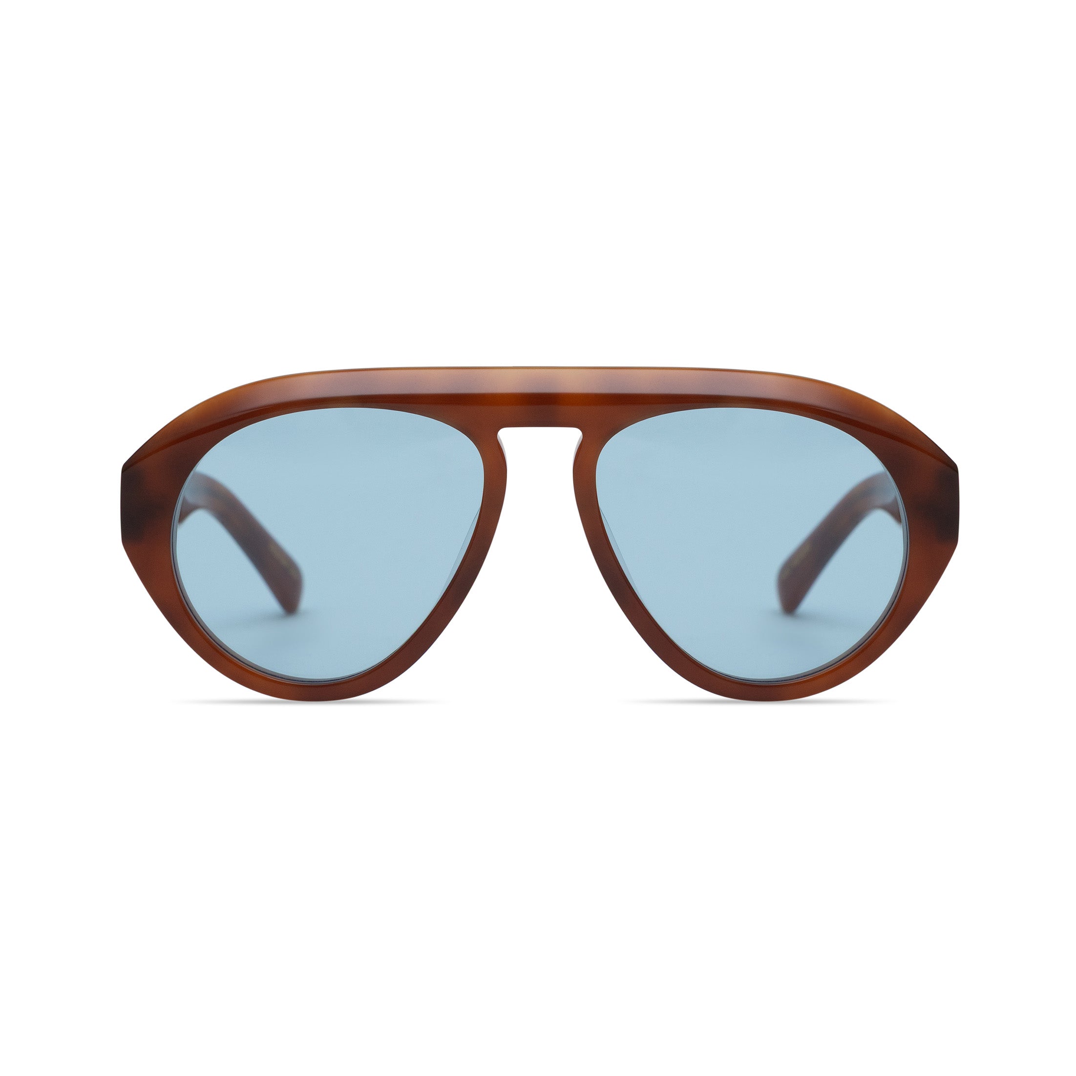 Val in Light Brown Tortoise Blue Lens