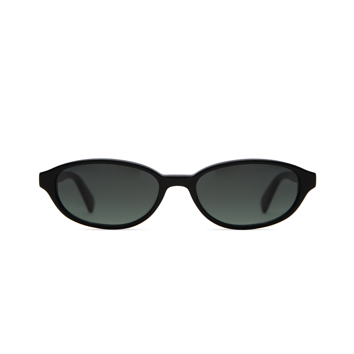 Elisa Johnson Trinity in Gloss Black oval cateye frameless matrix sunglasses Jeannie in Gloss Black main image 2