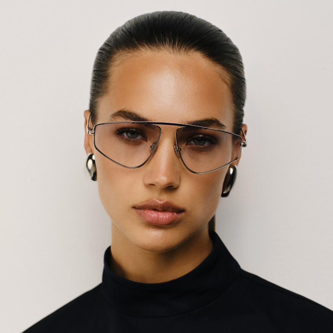 Riley in Silver Metal Purple Lens