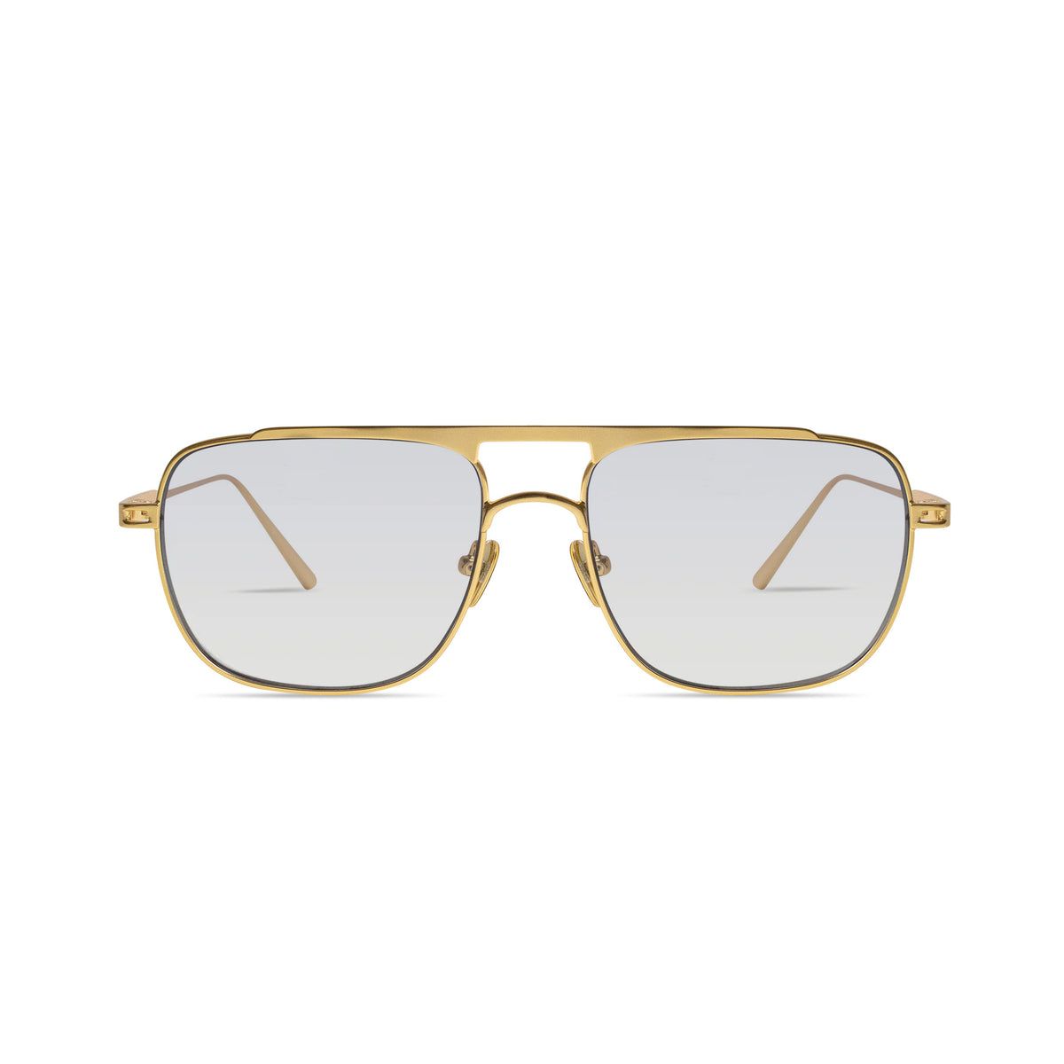 NWOT Zadig & Voltaire Full Rim Gold Tone Metal Aviator Sunglasses Gradient Lens Jimmy Choo Aviator Sunglasses Gold Frame Brown Gradient  main image 2